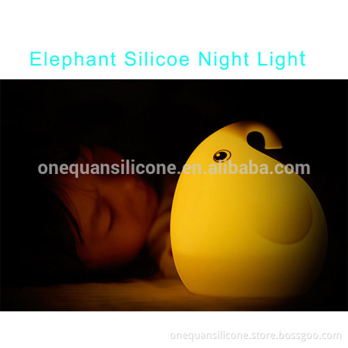 Lovely elephant shape silicone LED Nightlight